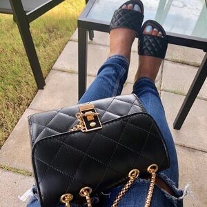 Matching sandals with purse